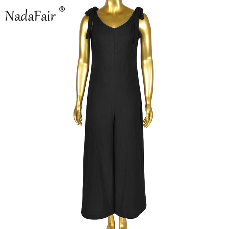 Женский комбинезон с открытой спиной FSDA свободный хлопковый широкими