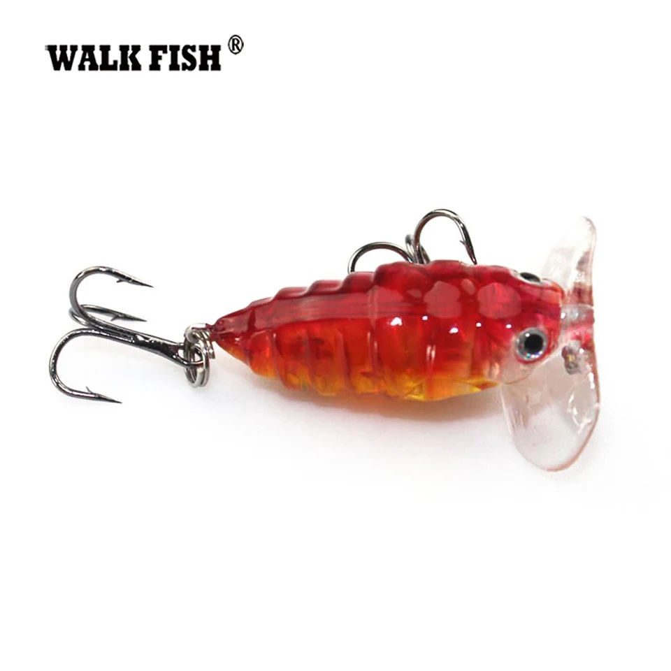 Walk Fish, 1 шт., 4 см, 4,2 г, Cicada, Поппер для рыбалки, блесна, Япония, Topwater, 3D глаза, жесткая плавающая приманка, крючок, снасть, Реалистичная, воблер, приманка для рыбы