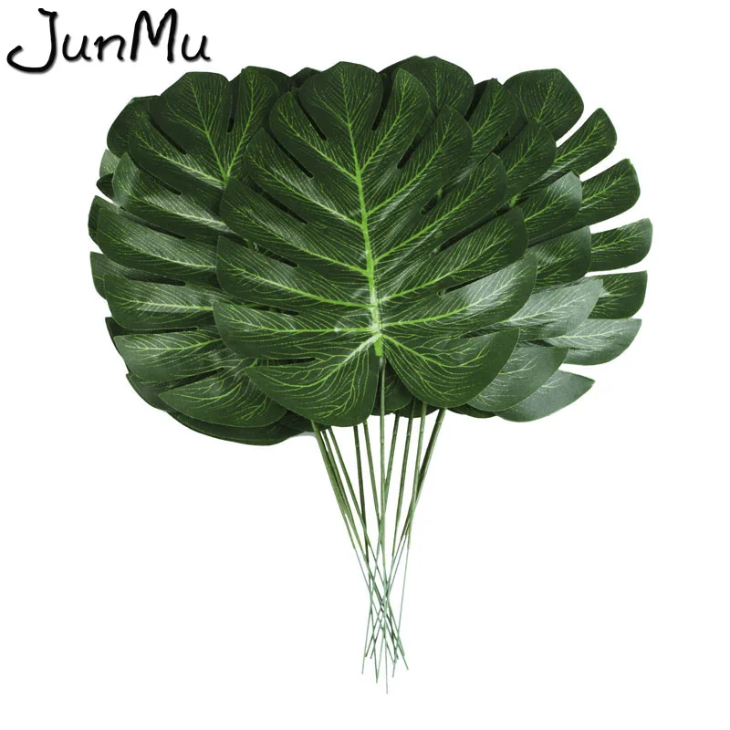 5 шт./лот большой Monstera Deliciosa зеленые листья Искусственный лист шелковые цветочные