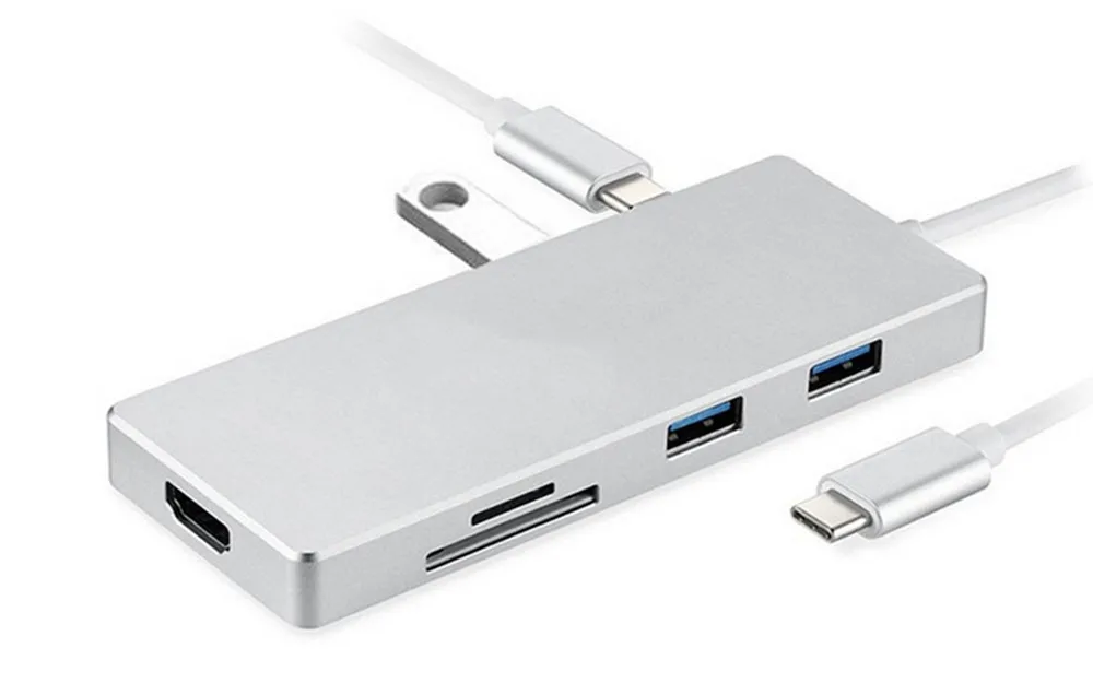 USB C цифровой AV многопортовый адаптер usb3.1 type c к hdmi 4k * 2k pd 100w usb3.0 3 cardread tf sd charge card reader|