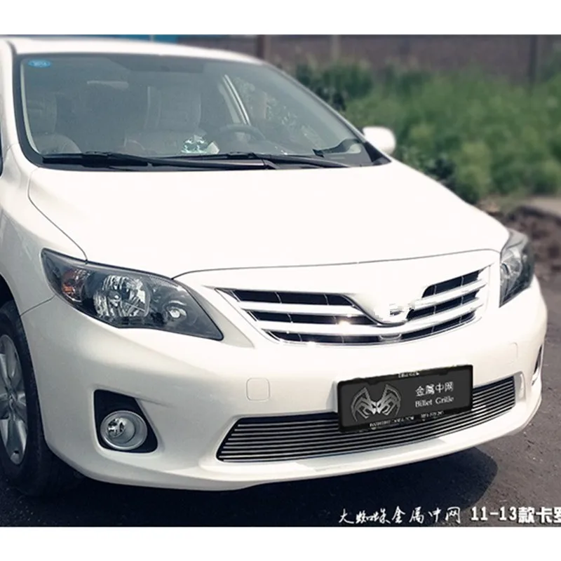 Free shipping For toyota corolla 2011-2013 High-quality aluminum alloy Front Grille Around Trim Racing Grills Car-styling | Автомобили и