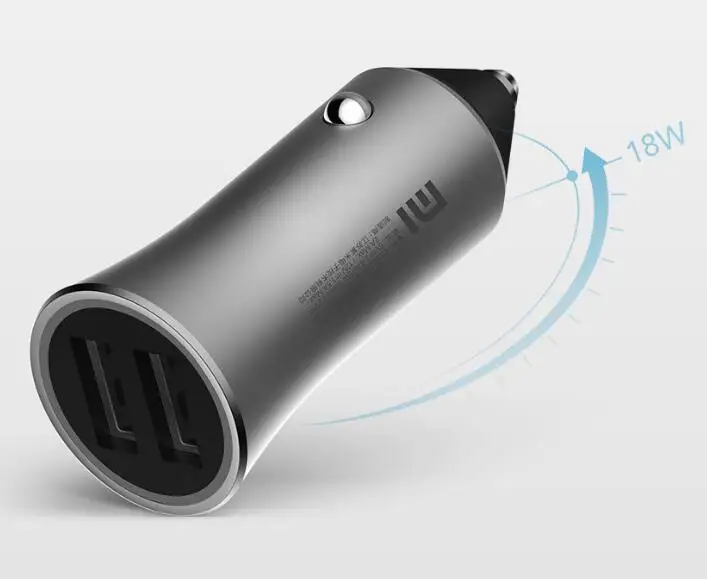 100% оригинальное автомобильное зарядное устройство Xiaomi Mi с двумя USB портами макс. 5