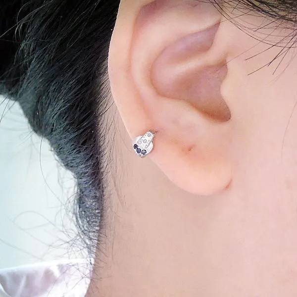 Кольцо с костями для ушей 5 мм из серебра 925 пробы|diameter|ear buckleear rings silver |