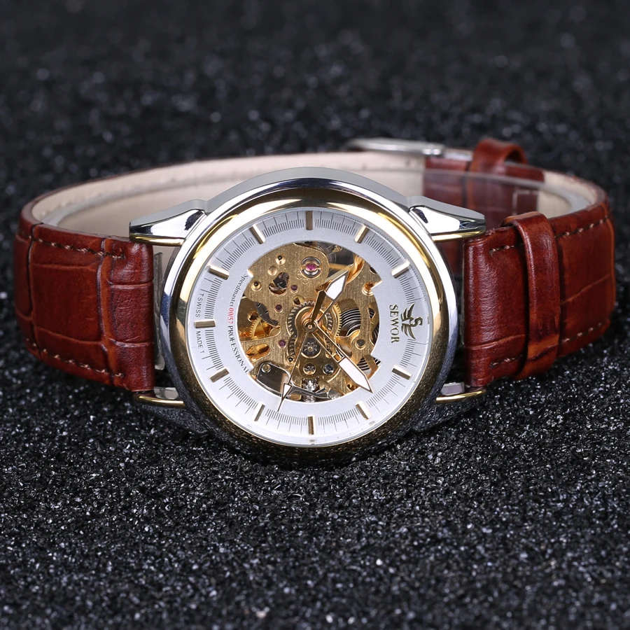 Мужские наручные часы SEWOR роскошные брендовые модные автоматические