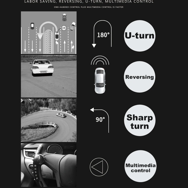 Universal 3 In1 Wireless Car Steering Wheel Button Remote Control LED Car DVD Navigation Buttons Remote Controller+Booster Ball