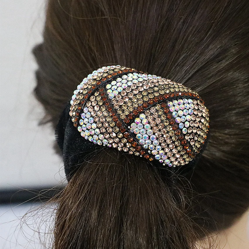 Trendy hairband for women multicolor rhinestone crystal rope elastic hairdress accessories rubber headband hair tip jewels B1262 | Украшения