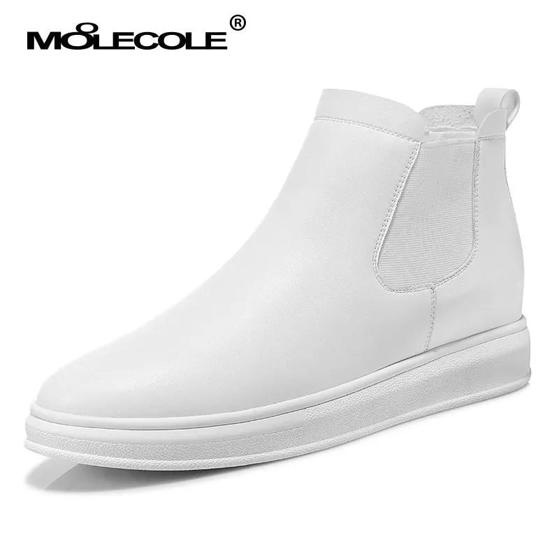 2016 Новый Женщины ИСКУССТВЕННАЯ Кожа Ботильоны Удобная Высота Увеличение белый и