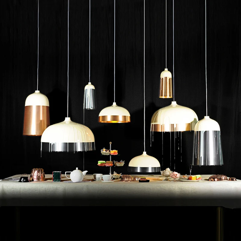 Современное Черное и Золотое освещение для помещений кухонная алюминиевая