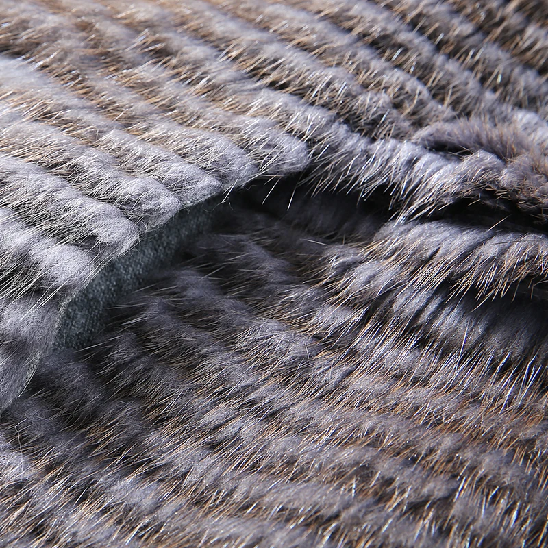 HDHOHR 2022 Knitting Mink Fur Coat Women Lapel Bat Sleeves High Quality Winter Fashion Real Mink Fur Coats Large Size Fur Jacket