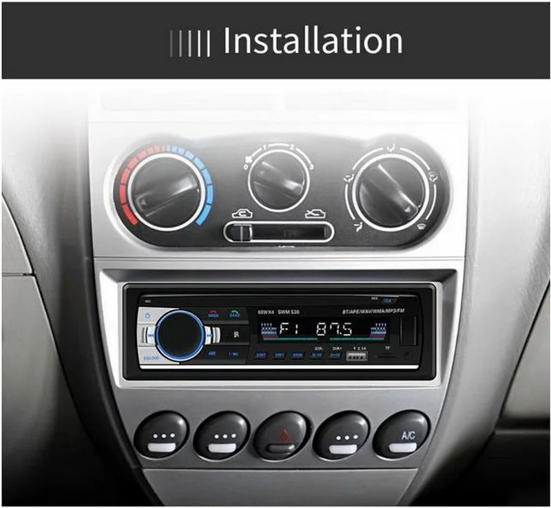 1 Din " lcd AUX 530 MP3 аудио автомобильный радиоприемник проигрыватель RCA USB 2,1 Bluetooth 4,0 FM пульт дистанционного управления U диск в тире DC 12 В стерео