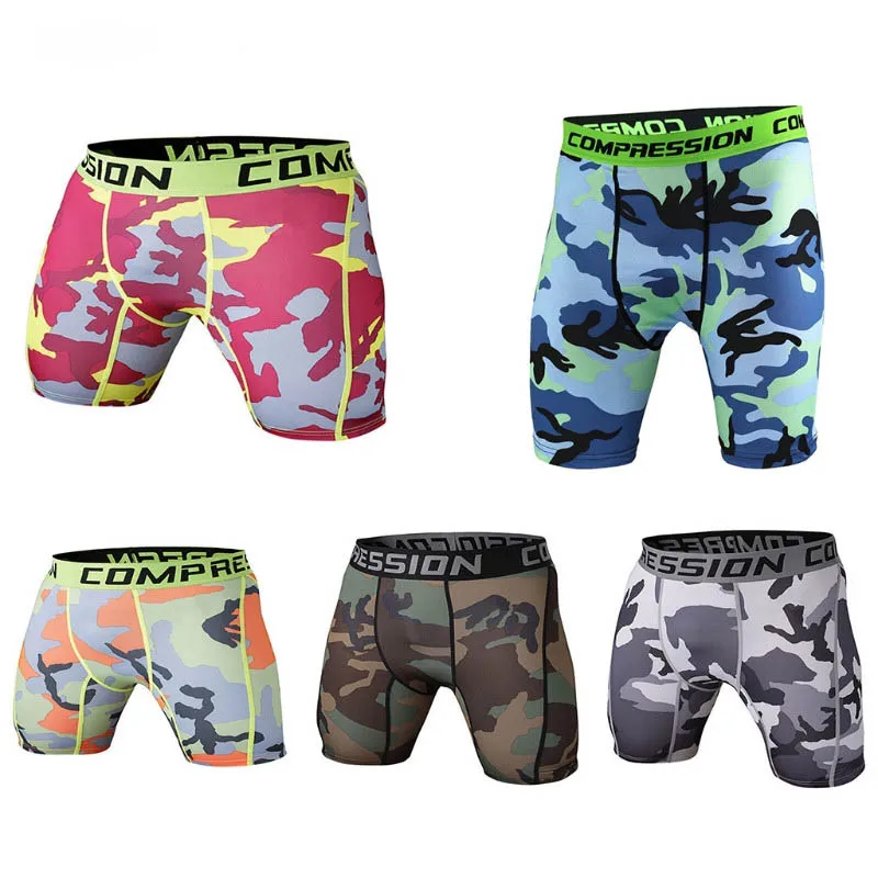 Камуфляжные быстросохнущие шорты для бега мужские обтягивающие леггинсы