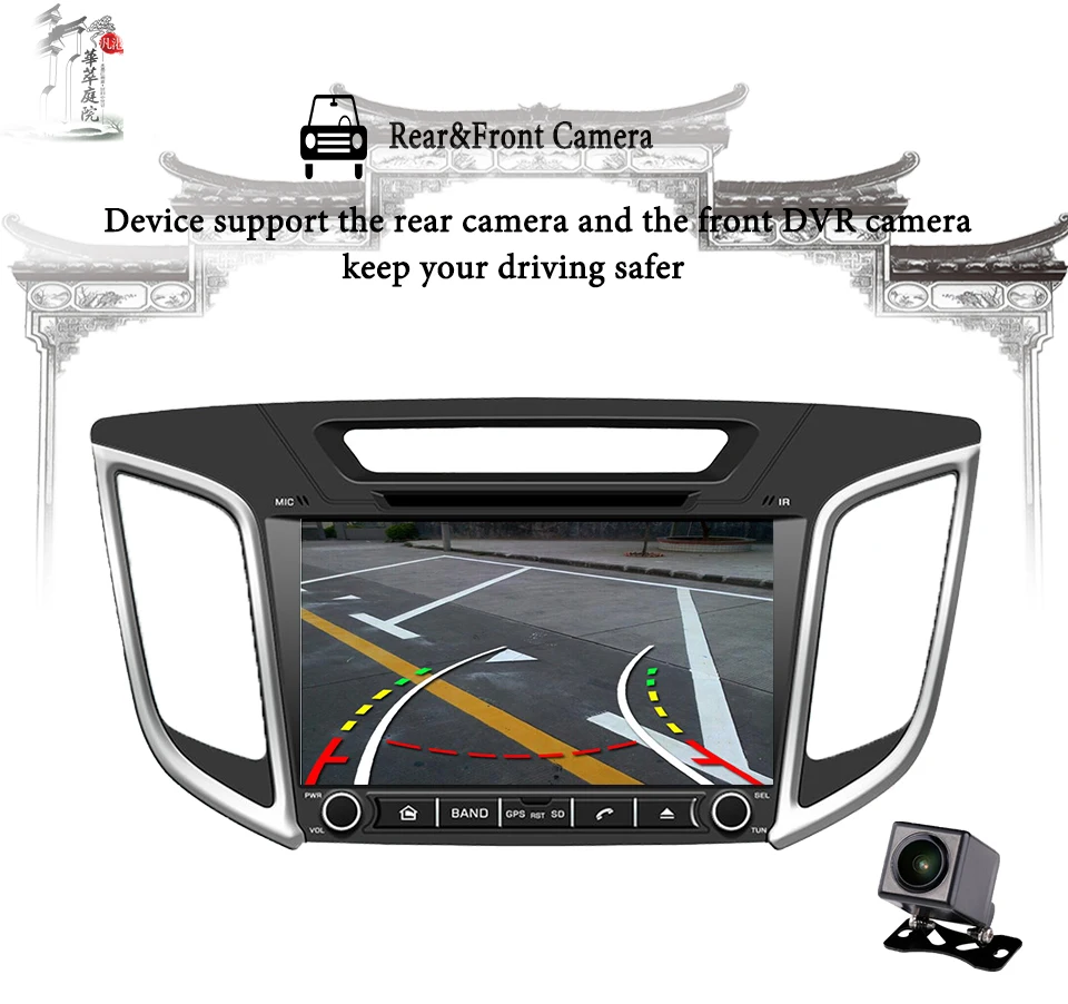 9 дюймов Octa 8 Core Android 9,0 оперативная память 4 Гб автомобильный DVD для hyundai Creta IX25-18 лет с 1024*600 WI-FI gps радио навигации головное устройство