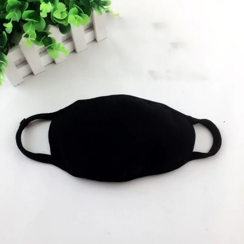 1 шт. черная маска для рта унисекс моющаяся хлопковая противопыльная дышащая
