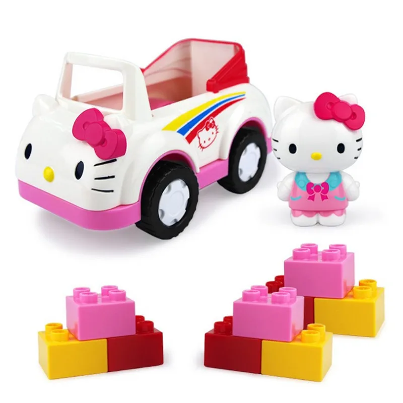 Hello kitty головоломка DIY строительные блоки серии детская модель двойной игрушки