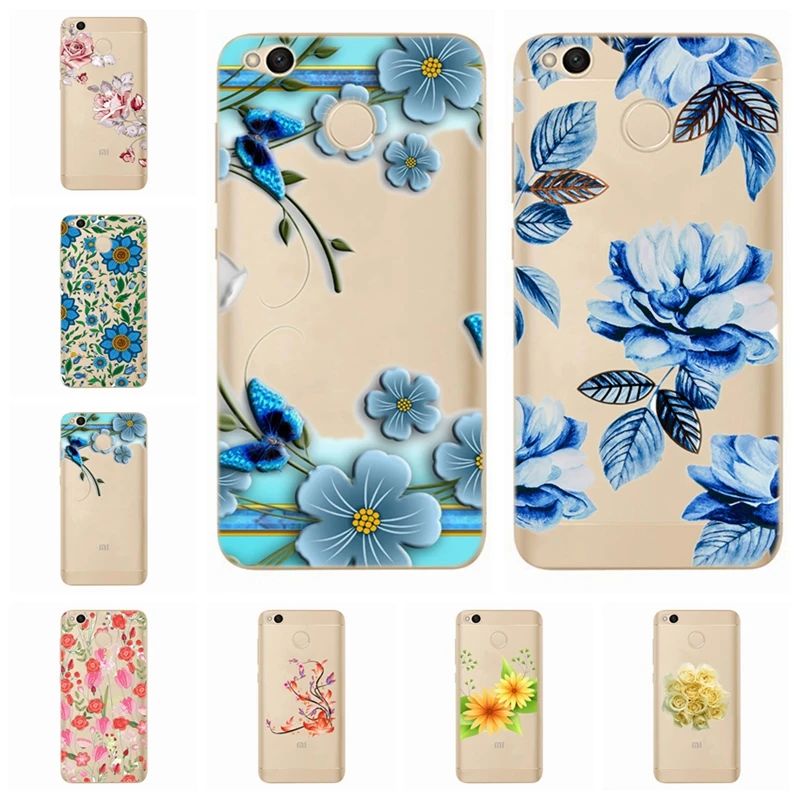 Чехол для Xiaomi Redmi 4X Note 3 4A мягкий ТПУ чехол с цветами и птицами Mi A1 4 Pro