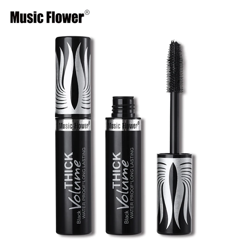 Music Flower 5Color Curling Mascara Waterproof Makeup Long-lasting Eyelashes Lengthening Colorful Fiber Lashes For Party |