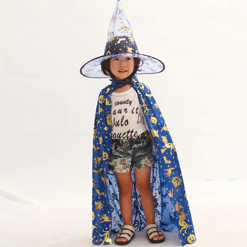 Kids Pumpkin Vampire Cloak Stage Performance Halloween Christmas Party Cosplay Costume Accessories 80cm | Тематическая одежда и