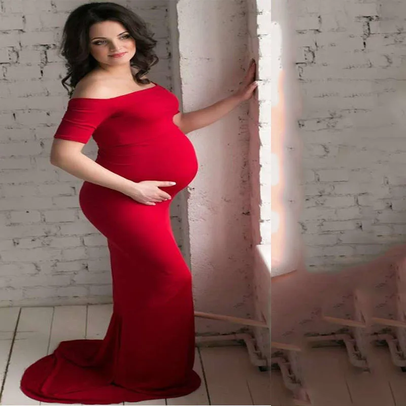 Платья для беременных с открытыми плечами одежда фотосессии платье фотография