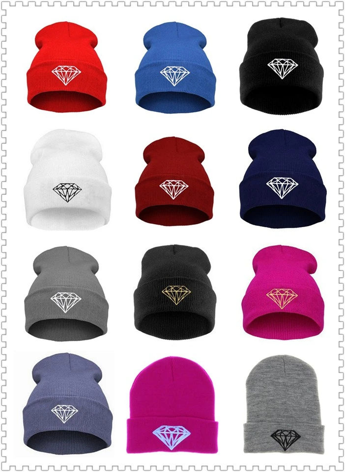 Мужская вязаная шапка с алмазным принтом на весну и зиму повседневная в стиле