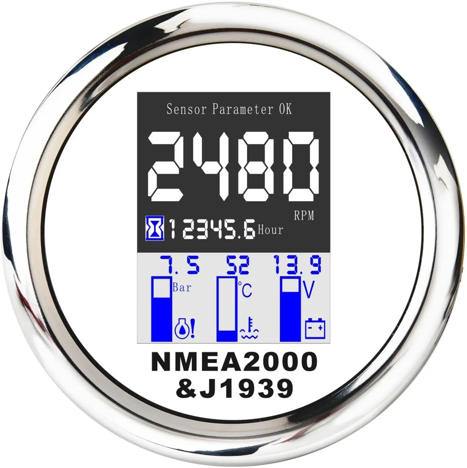 CX8062 316 нержавеющая сталь NMEA 2000 Многофункциональный датчик IP67 85 мм для морской лодки яхты - Цвет: CX8062