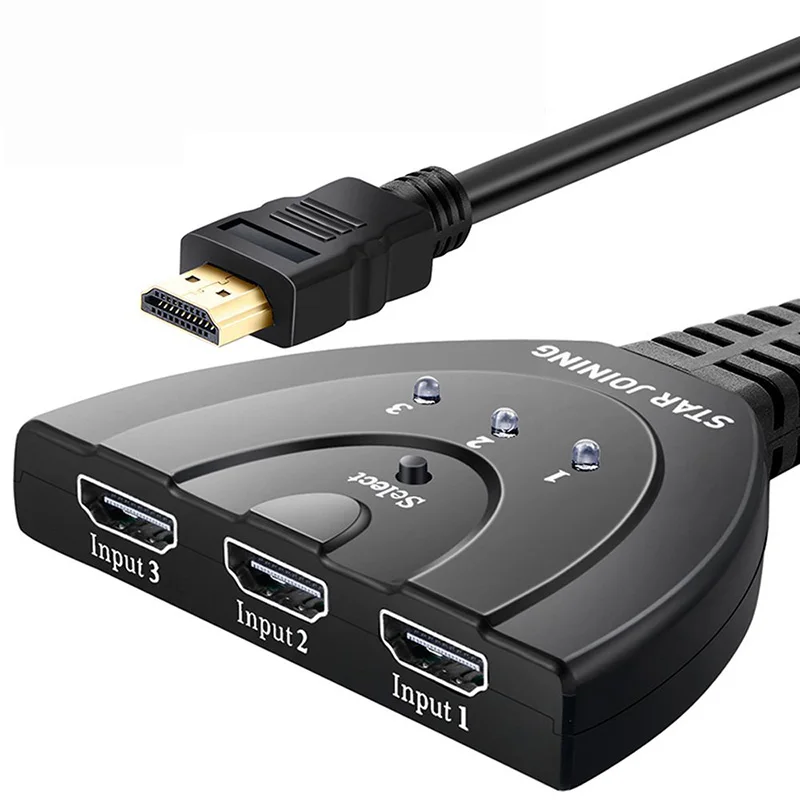3-портовый мини HDMI-совместимый сплиттер для XBOX 360 PS3/4 HDTV 3D плеер компьютер HD 1080P 3 в 1