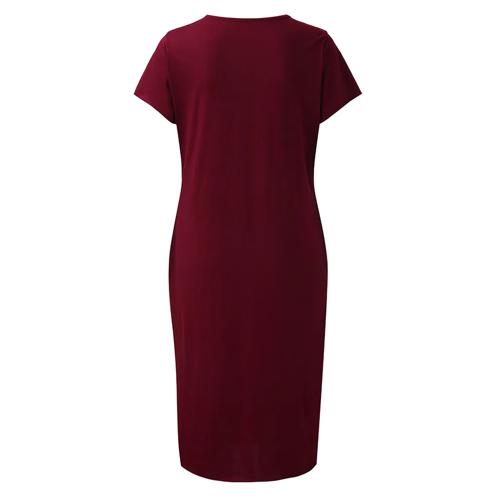 Зеленое женское Повседневное платье с v образным вырезом и коротким рукавом