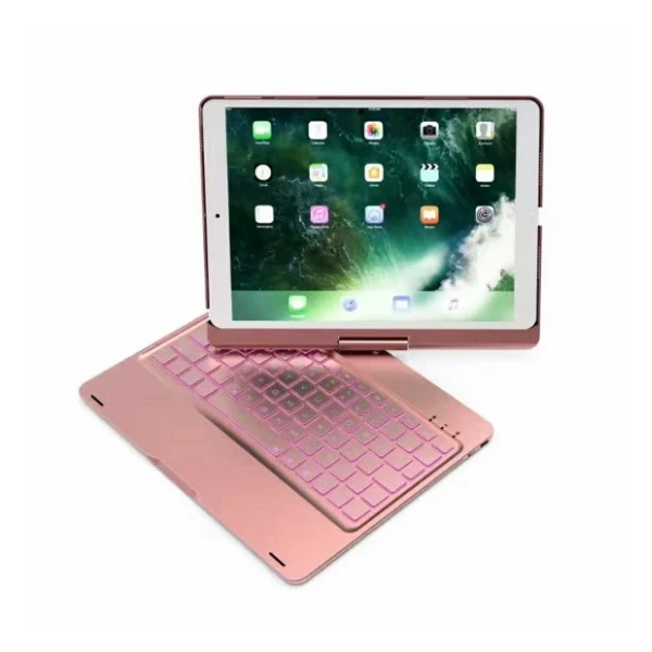 Rose red Witsp@ d чехол для клавиатуры для iPad Pro 10,5 дюймов /iPad Air 10,5(3rd Gen) 2019360 вращающийся BT/беспроводной Чехол для клавиатуры с подсветкой - Цвет: Rose red