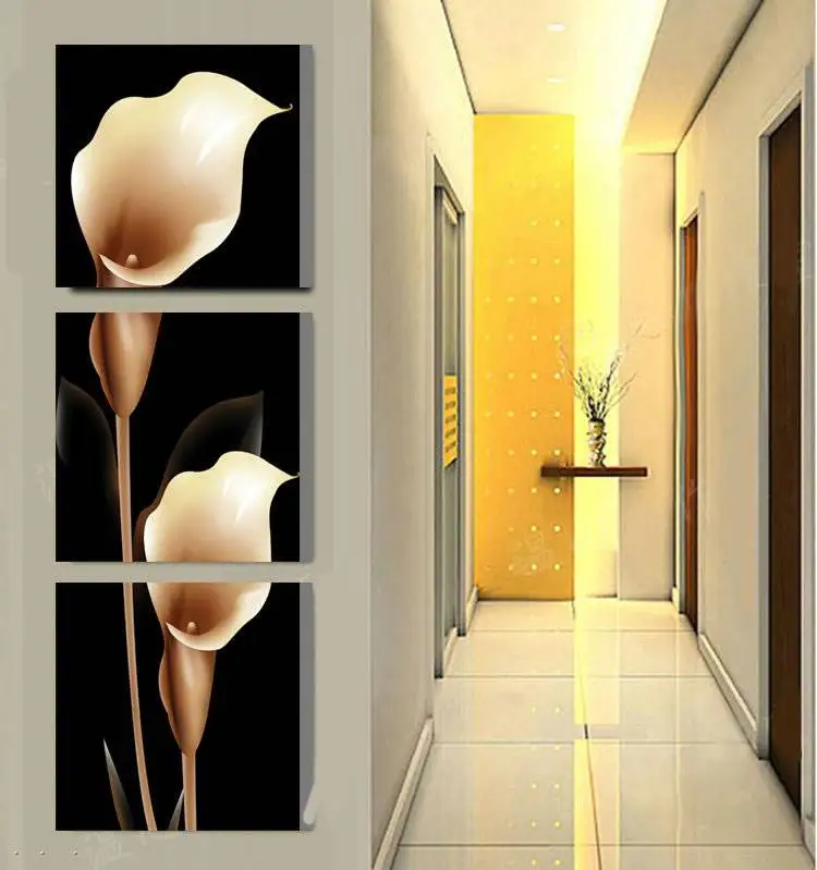 Бесплатная доставка 3 шт./91478|painting web|flowers plantpainting canvas |
