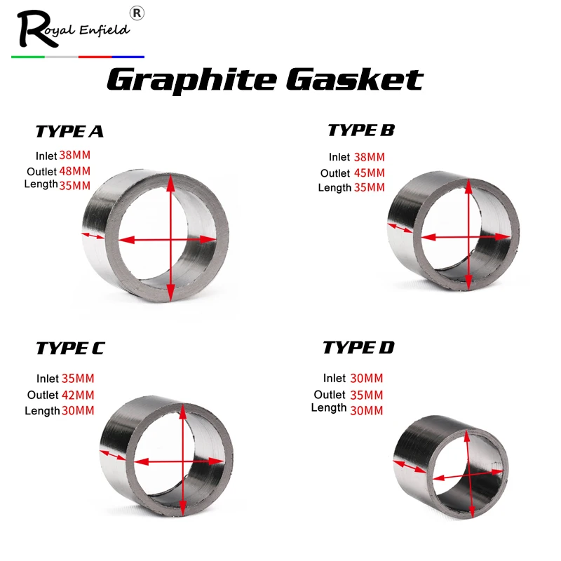 

Free Shipping 35mm 42mm 45mm 48mm Motorcycle Auto Exhaust Pipe Graphite Gasket to Muffler Silencer Seal Adjust Fix Ring