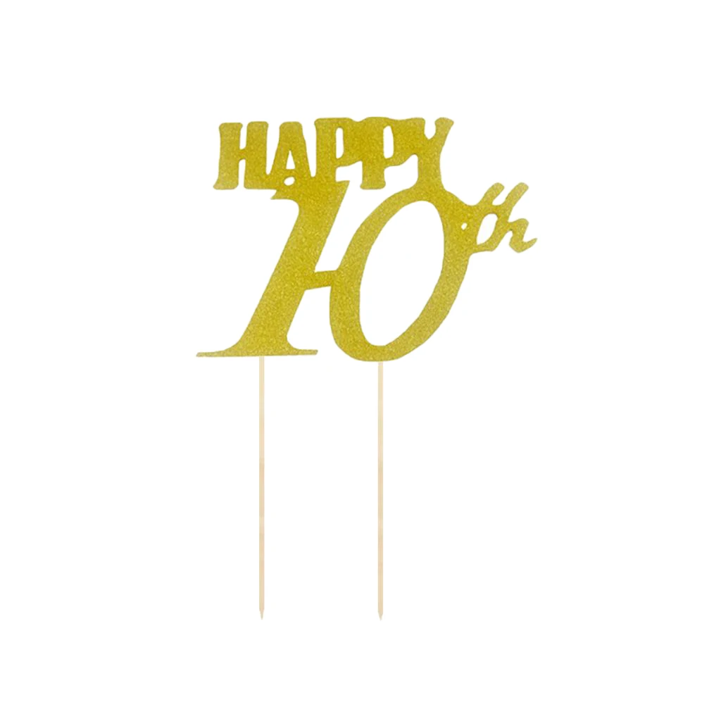 Золотой блестящий Топпер для торта С Днем Рождения 10th 20th 30th 40th 50th 60th 70th 80th|Товары