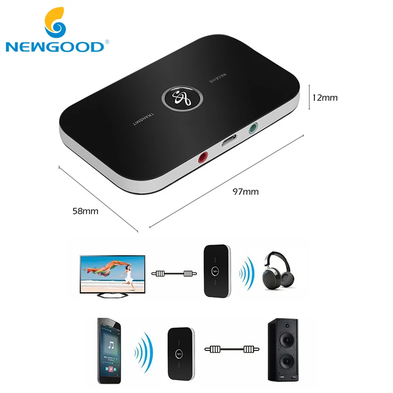Портативный Bluetooth передатчик 2 в 1 аудиоприемник с разъемом 3 5 мм стереоадаптер A2DP