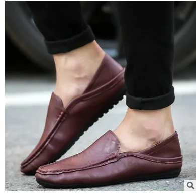 Brand Fashion Summer Style Soft Moccasins Men Loafers High Quality Genuine Leather Shoes Flats Gommino Driving | Обувь
