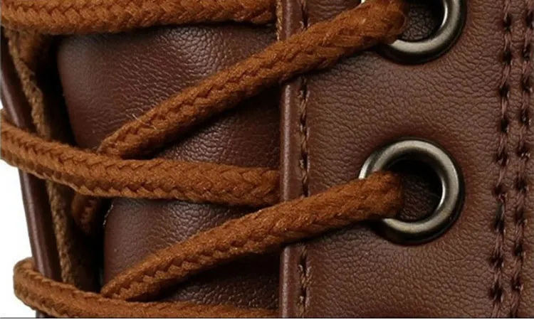 Мужские кожаные ботинки; модные уличные ботинки; botas hombre; сезон осень-зима; теплые хлопковые рабочие ботильоны; повседневная мужская обувь на шнуровке