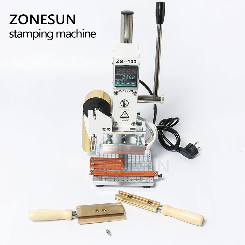 ZONESUN ZS-100 теплообменное оборудование штамповочная машина для горячего тиснения фольгой настольная машина для горячего тиснения фольгой
