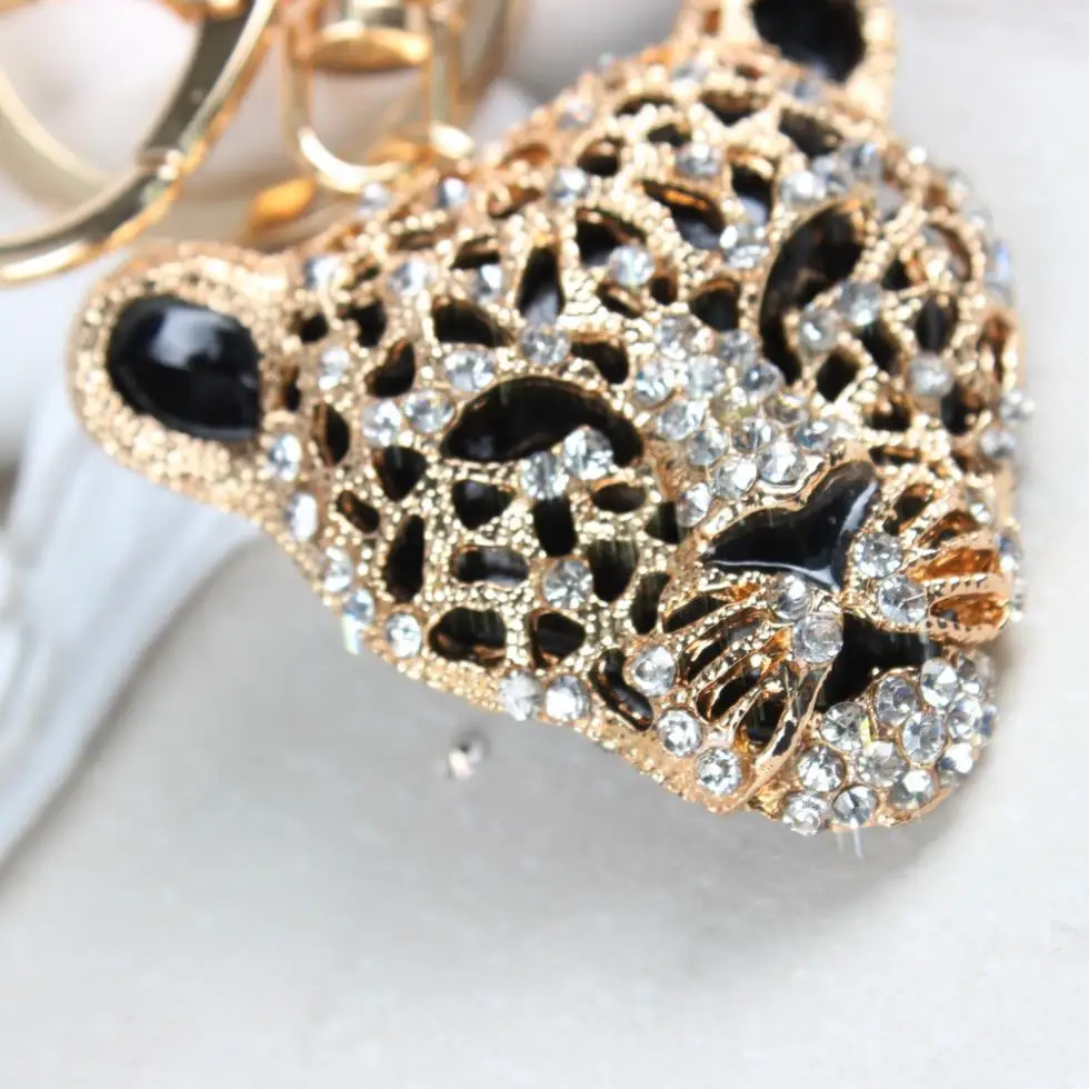 Цепочка брелок с подвеской в виде головы леопарда льва|key ring chain|designer key ringfashion |
