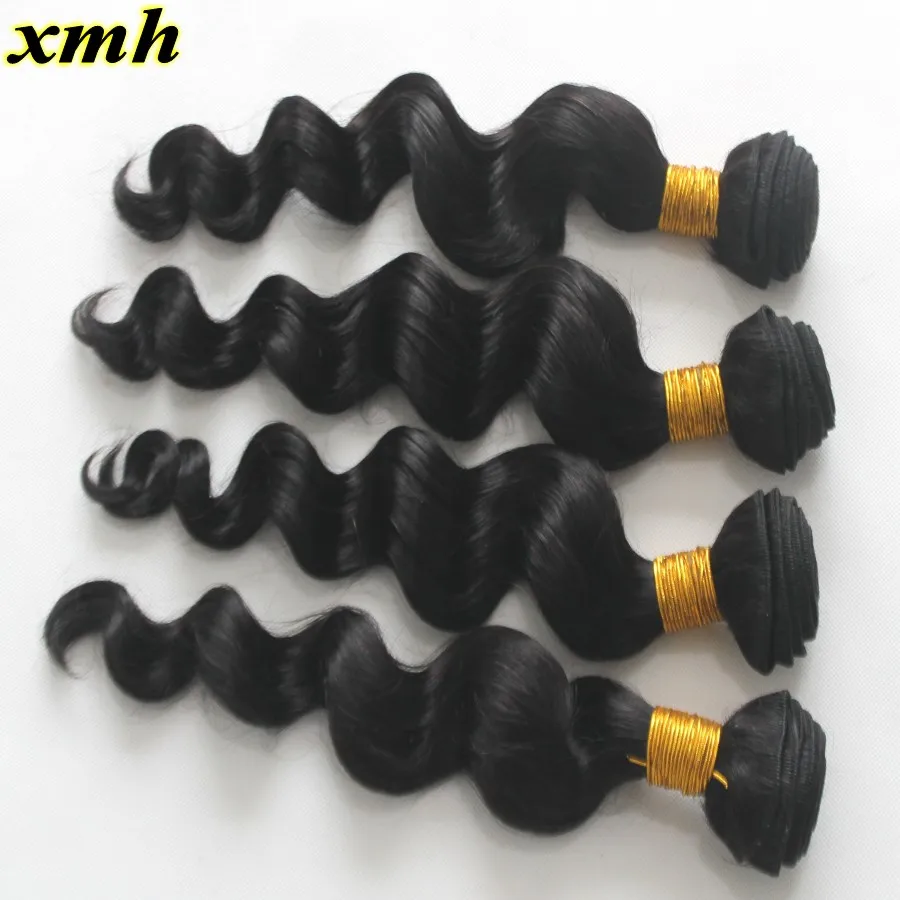 4 Bundles Brazilian Virgin Loose Wave Curly Hair Extension 100g/pc 9A Hotsale Human Weave Machine Double Weft Free Shipping |