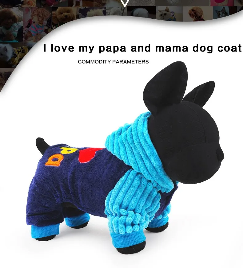 Модная одежда для собак Petcircle с надписью «I love papa»(«Я люблю папу») and mama»(«Я люблю папу и маму») зимняя одежда для собак для маленьких собак, одежда Костюмы для домашних питомцев, маленьких и больших собак пальто Зимняя одежда куртки