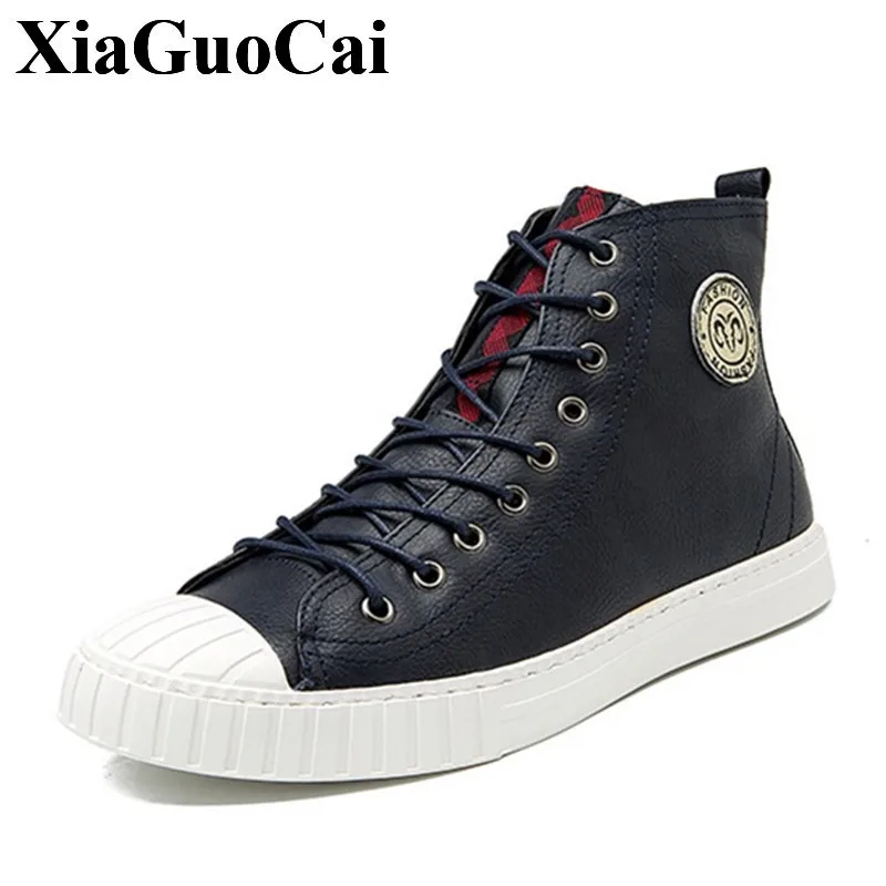 Новинка Повседневная обувь мужские кроссовки на шнуровке высокая плоской