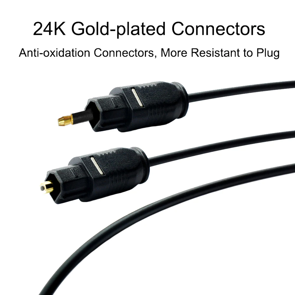 2M Audio Cable Mini 3.5mm Plug Digital Optical SPDIF Optical Fiber Line To Round Mouth TOSLINK Optical Audio Connector