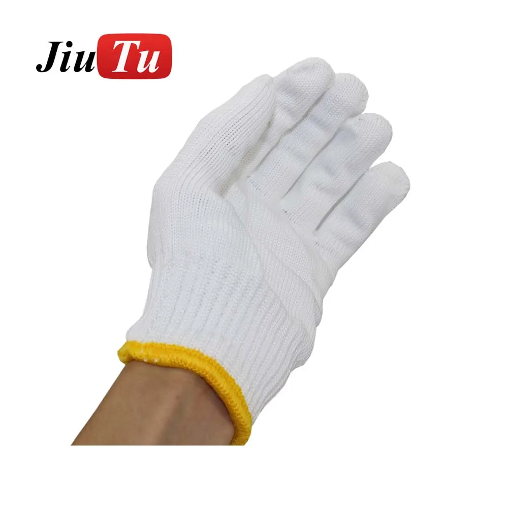 5 пар ЖКД заморозка машина рабочие перчатки безопасный белый вязаный хлопок