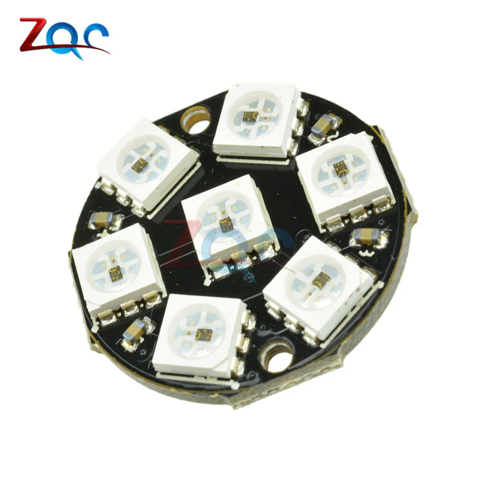 7 бит светодиодный WS2812 5050 RGB кольцевая лампа светильник LED со встроенным драйверы