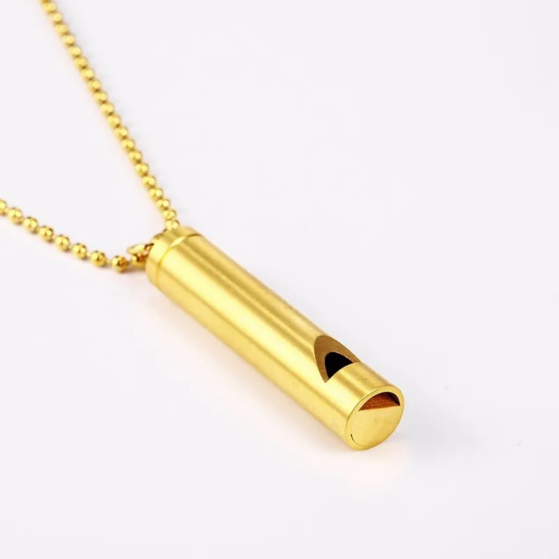 RIR Нержавеющая сталь свисток Gold Шарм Подвеска Цепочки и ожерелья Изысканная