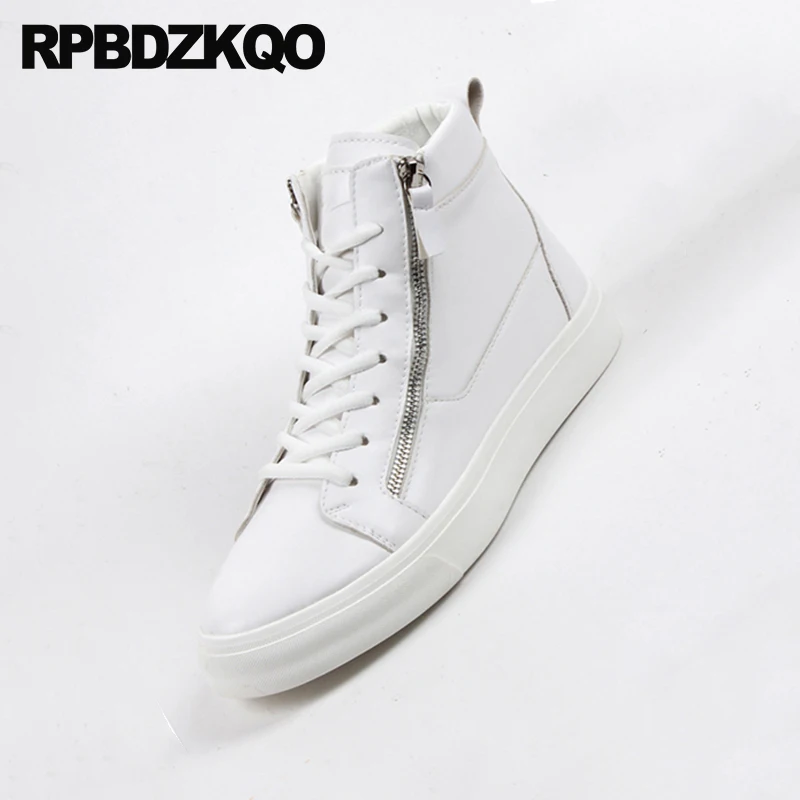 Мужские кроссовки на высокой платформе белые или черные повседневные