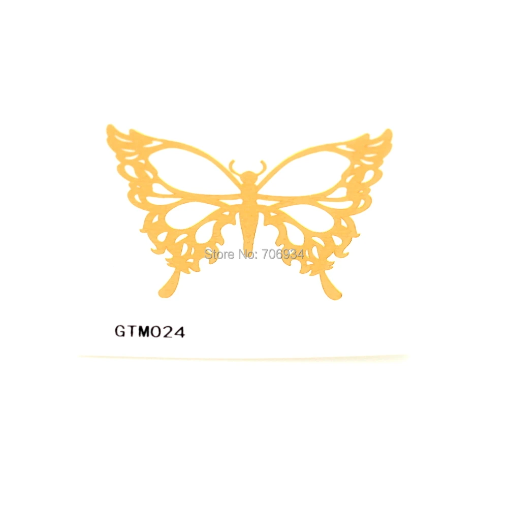 

Temporary Tattoo Stickers Metallic Gold Foil Tattoo Single 10pcs Flash tattoos Gold Temporary Tattoo Waterproof About 2*2 Inch