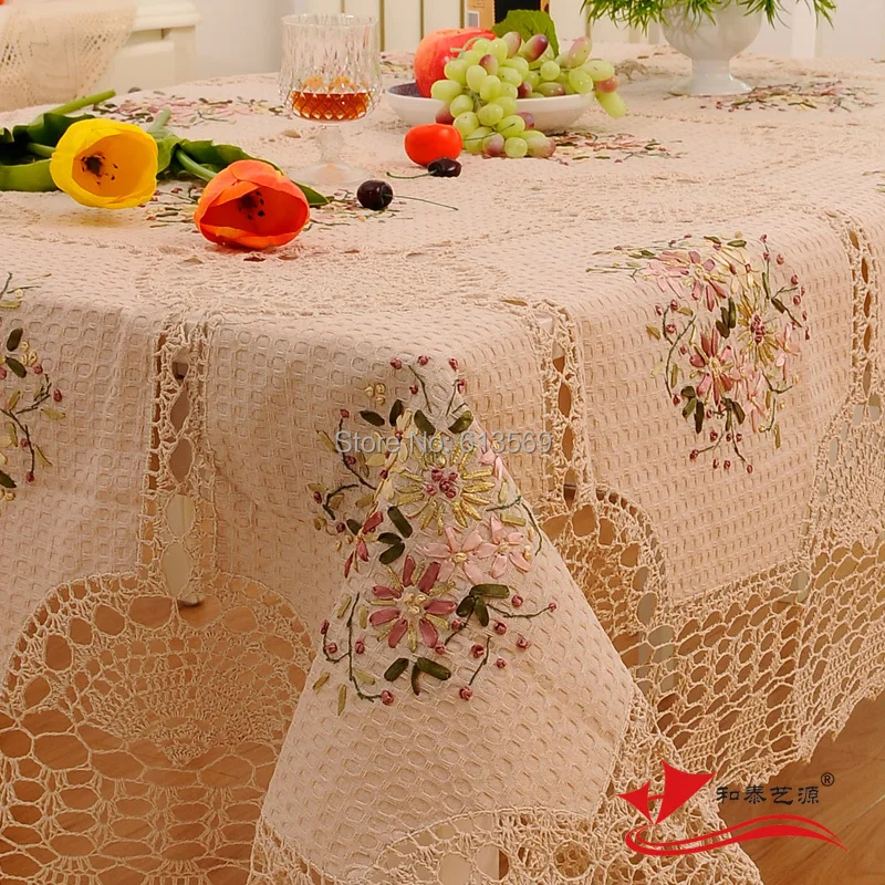 Скатерть хлопковая прямоугольная с вышивкой на новый год|tablecloth red|cloth inserttablecloth paper