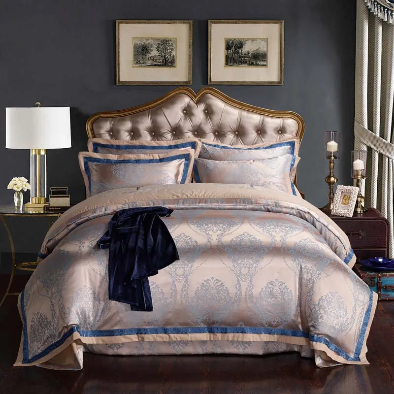 Горячая Постельное белье жаккард хлопок роскошный сатиновый постельный