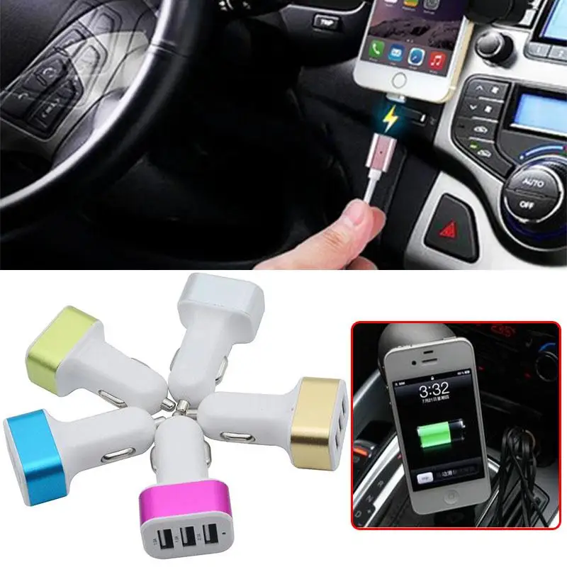 Автомобильное зарядное устройство с двумя USB портами светодиодный дисплей