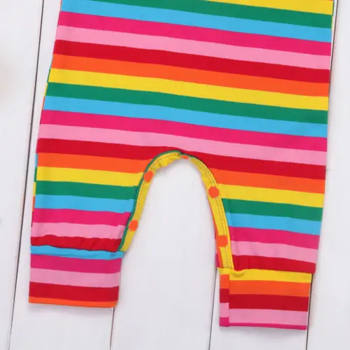 Милый костюм для новорожденных девочек с радугой без рукавов Новый комбинезон