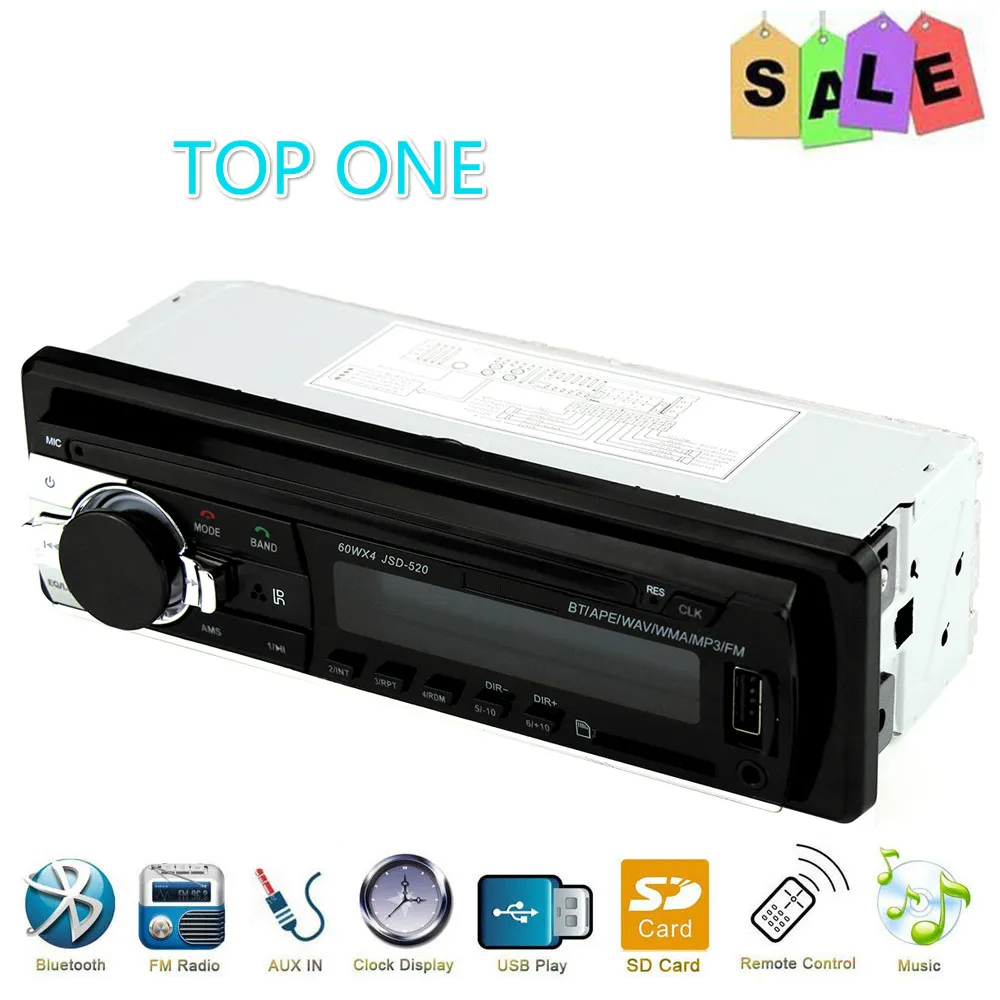 Автомобильный радиоприемник JSD 520 12 V Bluetooth стерео в тире 1 Din FM радио Mp3/MP4 USB MMC WMA AUX TF