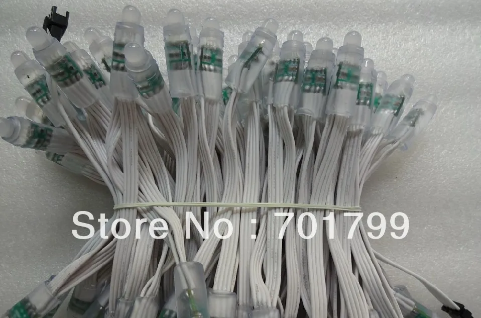 Белый провод IP68 DC12V вход 12 мм сквозное отверстие LED RGB дампа узел; 100 шт. строка